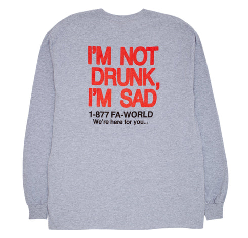 Fucking Awesome - Drunk And Sad Long Sleeve Shirt (Heather Grey)